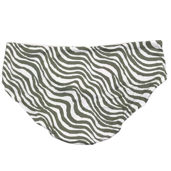 ANDIE Stripe Low Rise Bottom Women Sz L Olive Feminine Animal Resort Cottage NWT - Picture 5 of 12